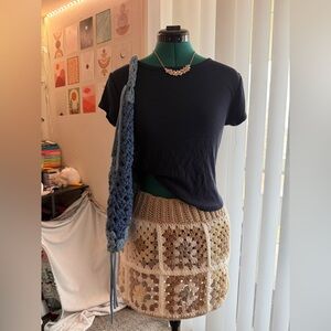 Crochet Granny Square Mini Skirt